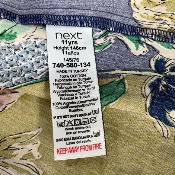 Next Multicolor Floral Print Short Sleeve Ruffle Tiered Dress Size 11yrs - Picture 6 of 8